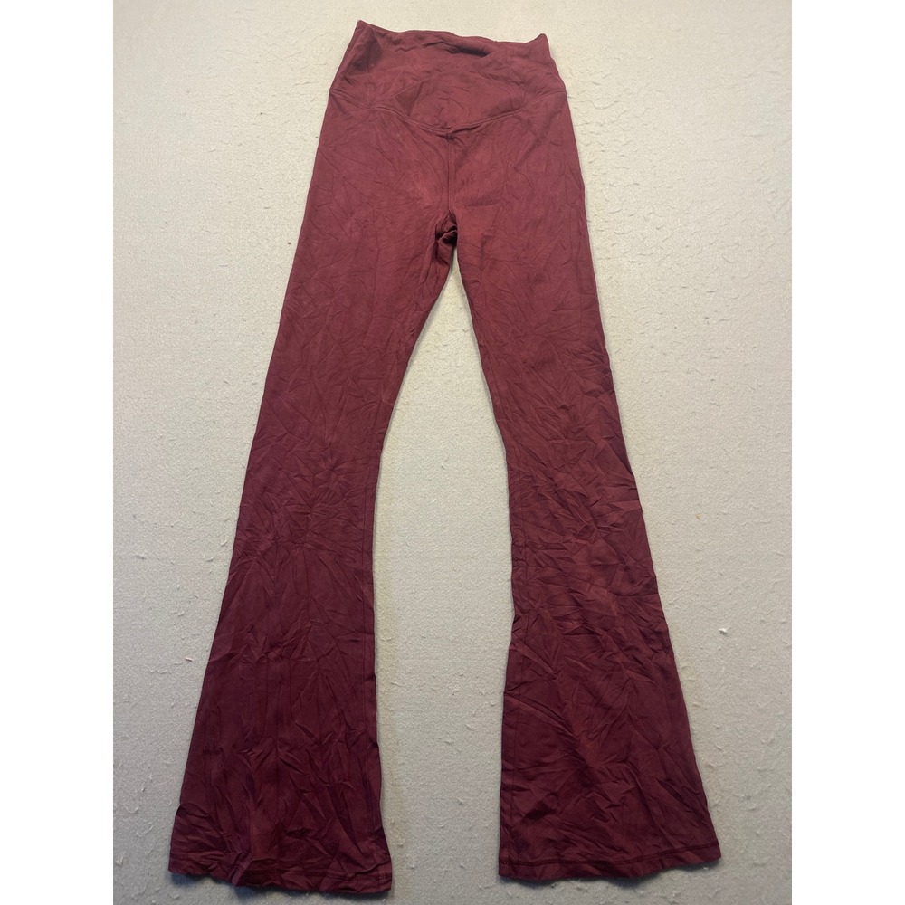 PINK Victoria's Secret Flare Leggings Jersey Knit Burgundy Small Womens